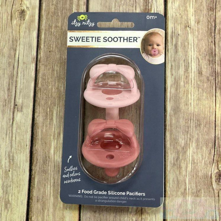 Itzy Ritzy Sweetie Soother Pacifier Set- Pink & Rose Bows