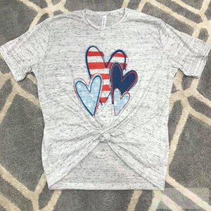 Custom Patriotic Hearts Short Sleeve