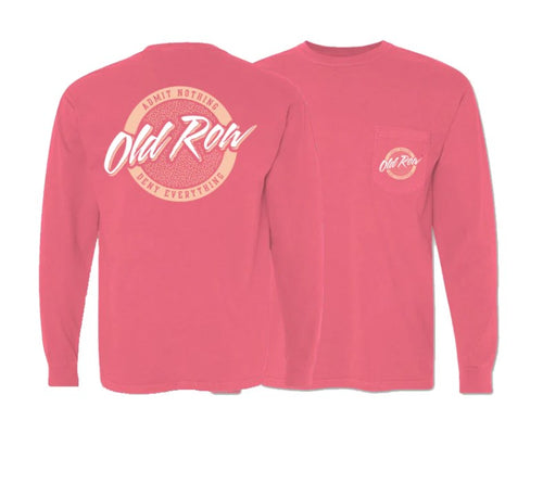 Old Row Circle Logo Watermelon T-Shirt Long Sleeve