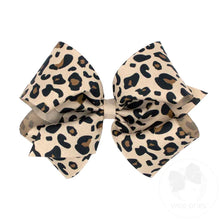 Load image into Gallery viewer, Wee Ones Leopard Hairbow Clip