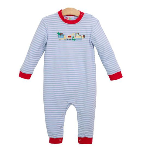 Christmas Construction Applique Romper-Jellybean