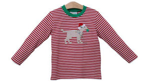 Christmas Puppy Applique Shirt- Jellybean