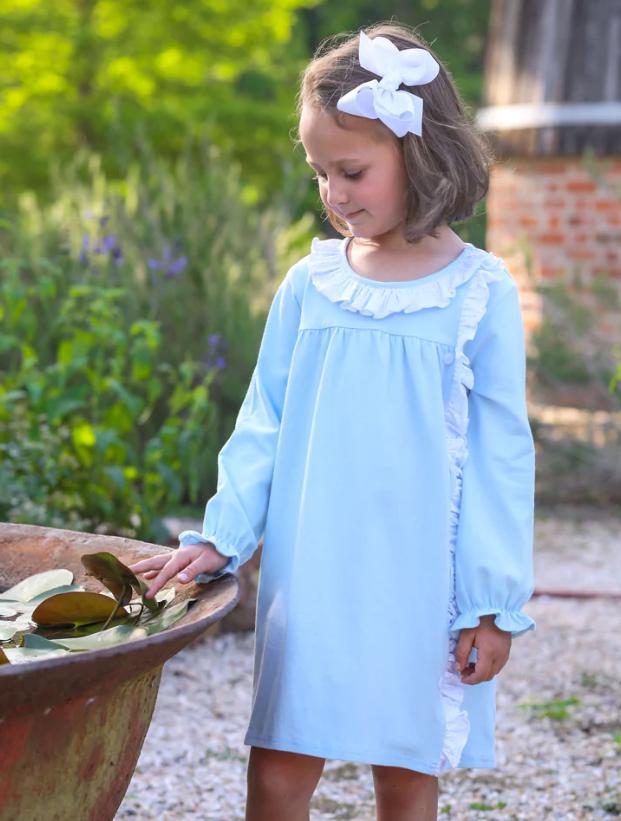 Clara Ruffled Dress Light blue- Jellybean