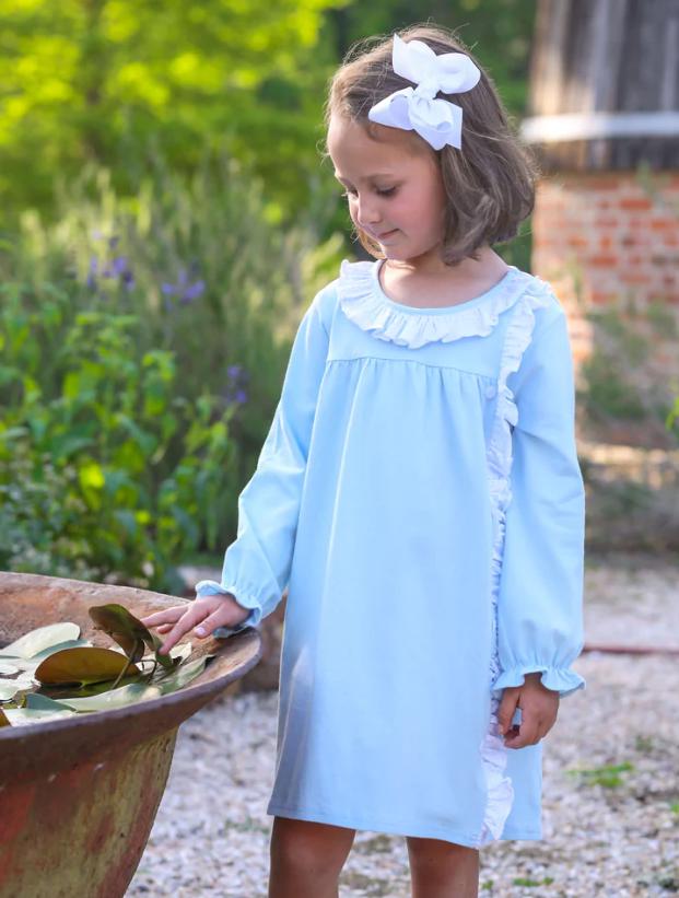 Clara Ruffled Dress Light blue