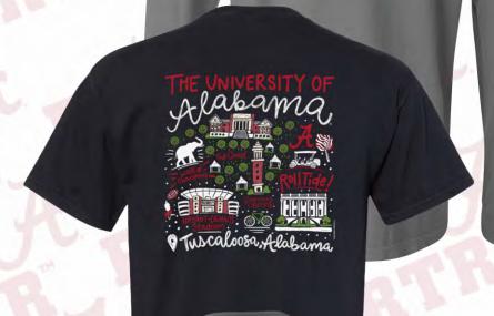 Alabama College Map Short Sleeve Shirt
