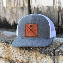Load image into Gallery viewer, Old South Cross Leather Patch Trucker Hat