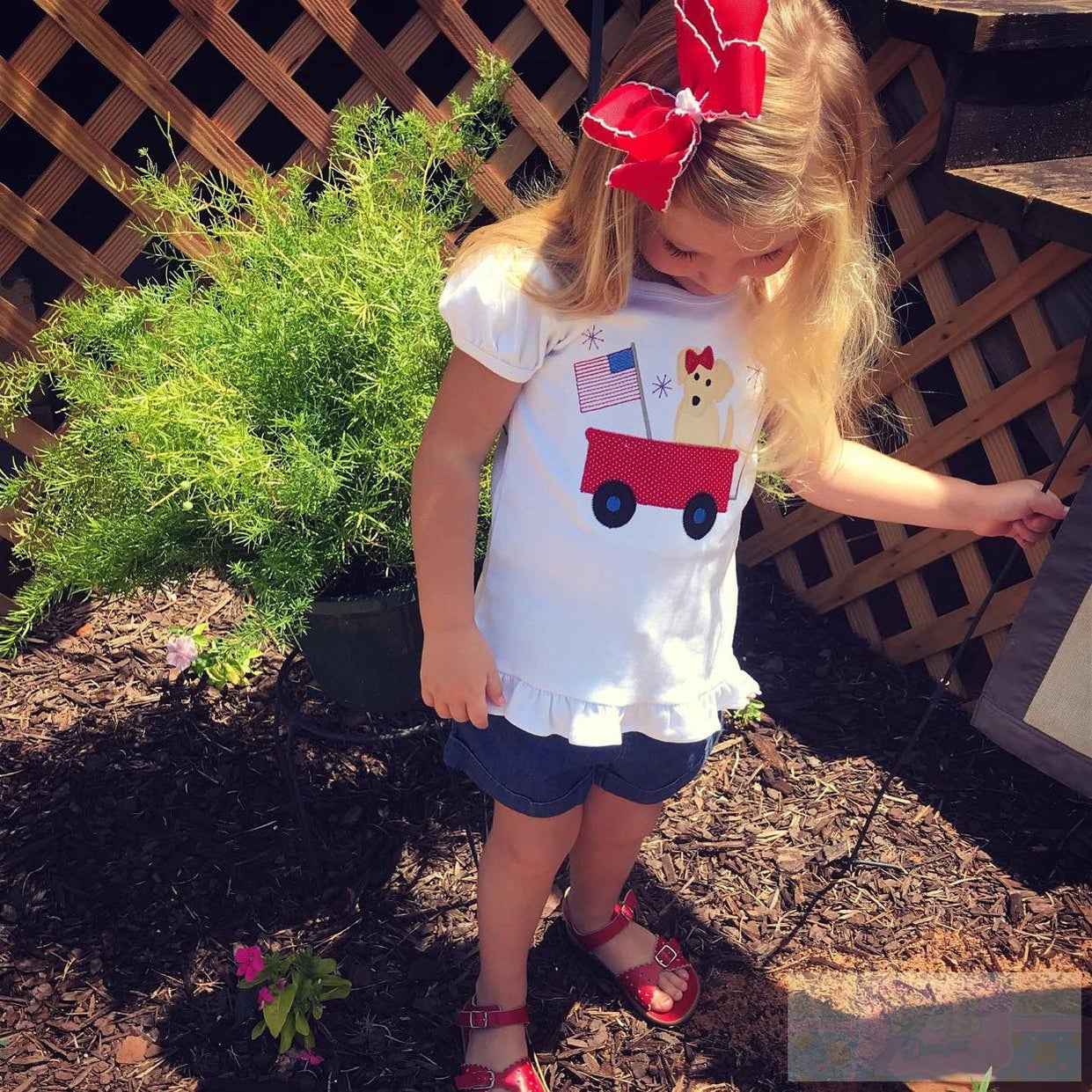 Custom Patriotic Wagon Ruffled Tee