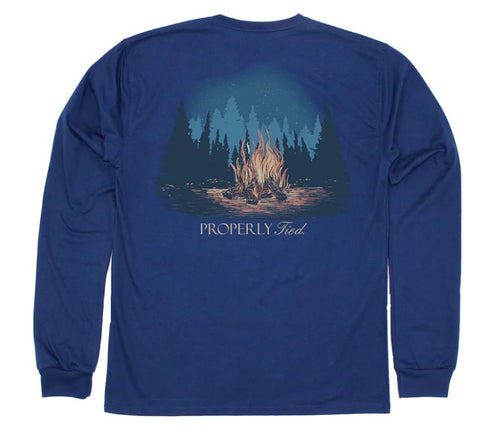 Properly Tied- Campfire River Blue Long Sleeve