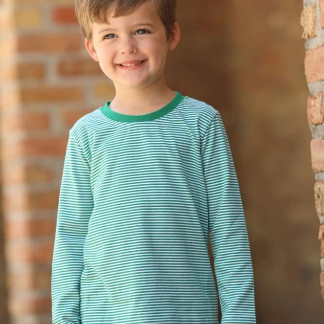 Jellybean- Stripe shirt Long Sleeve- Green Stripe