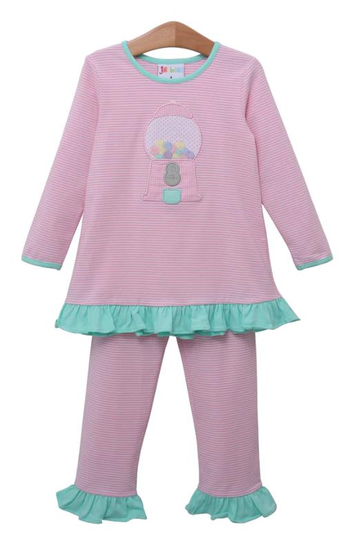 Gumball Machine Ruffle Pant set- Jellybean