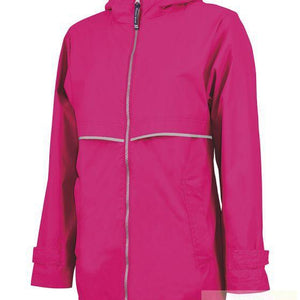 Women's Hot Pink Charles River New Englander Rain Jacket