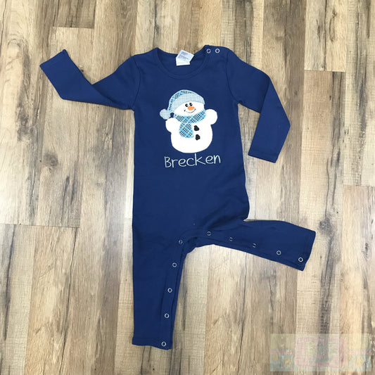 Snowman Long Sleeve Romper