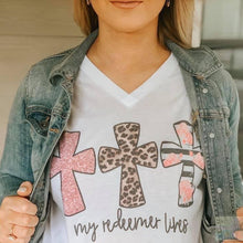 Load image into Gallery viewer, My Redeemer Lives Cross Short Sleeve T-Shirt