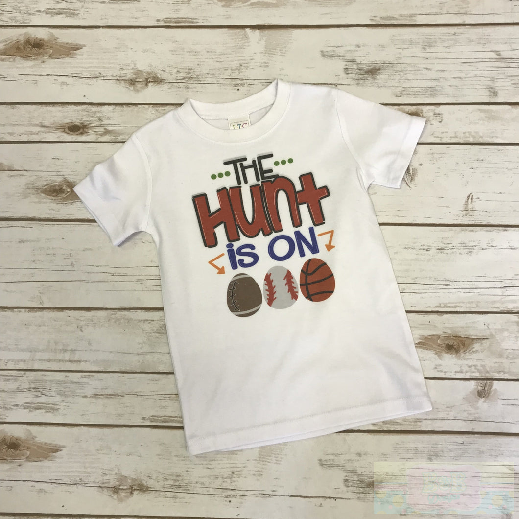 The Hunt is On Sports Easter Egg Short Sleeve T Shirt
