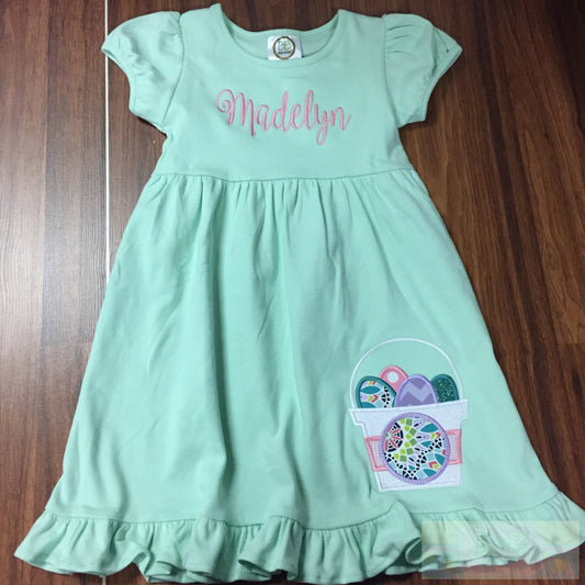 Easter Bucket Ruffle Dress