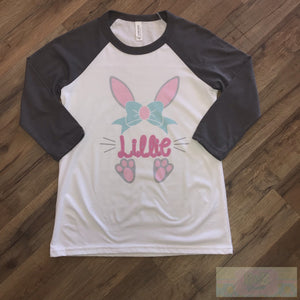 Personalized Easter Bunny Ringer T Shirt