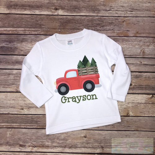 Tree Farm Truck Long Sleeve Toddler Tee