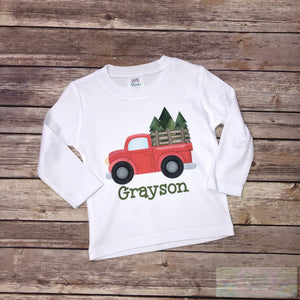 Tree Farm Truck Long Sleeve Toddler Tee