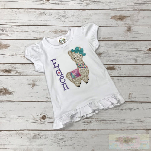 Llama Ruffles Toddler Short Sleeve Shirt
