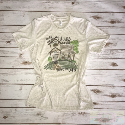 We Will Serve The Lord House Short Sleeve T-Shirt Oatmeal