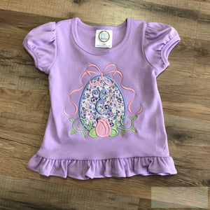 Easter Egg Ruffles Toddler Short Sleeve Shirt