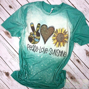 Peace, Love, Sunshine Teal Tee