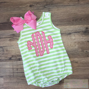 Monogram Striped Sleeveless Bubble