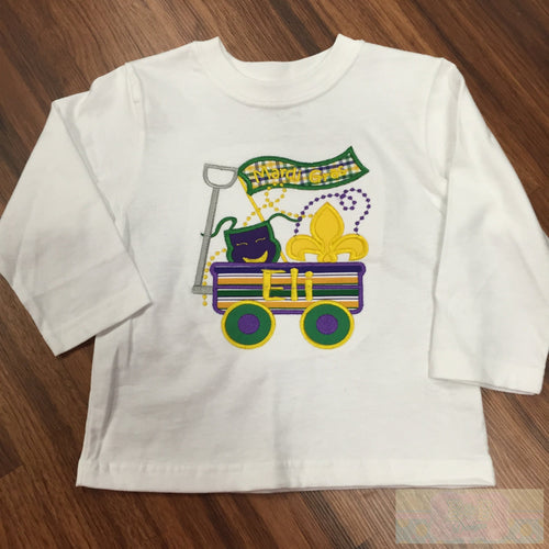 Mardi Gras Wagon Long Sleeve Toddler Shirt