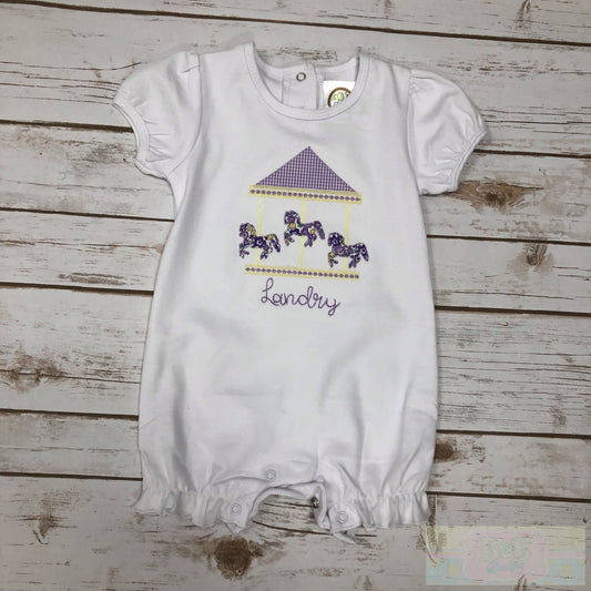 Carousel Ruffle Short Sleeve Romper