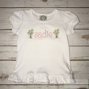 Shamrock Bouquets Toddler Short Sleeve Ruffle Shirt