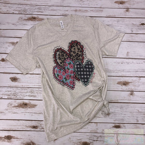 Multi-Hearts Short Sleeve T-Shirt