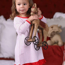 Load image into Gallery viewer, Christmas Pajamas Ruffled Girl Gown - Jellybean