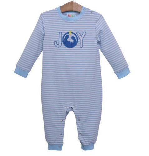 Joy to the World Applique Romper- Jellybean