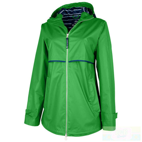 Women's Kelly Green Charles River New Englander Rain Jacket