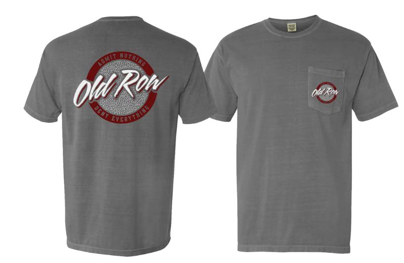 Old Row Circle Logo T-Shirt Short Sleeve/ Grey & Maroon