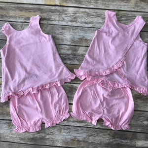 Jellybean Pink Stripe Swing Back Bloomer Set