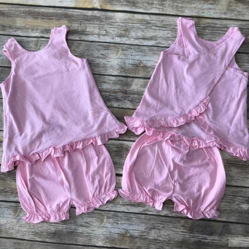 Jellybean Pink Stripe Swing Back Bloomer Set