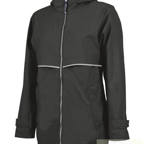 Women's Black Charles River New Englander Rain Jacket