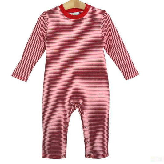 Jellybean - James Romper- Red  Stripe