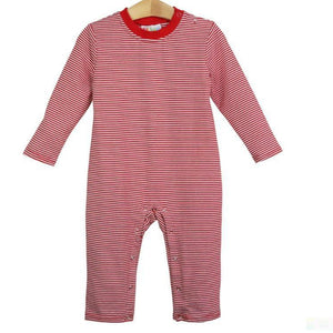 Jellybean - James Romper- Red  Stripe
