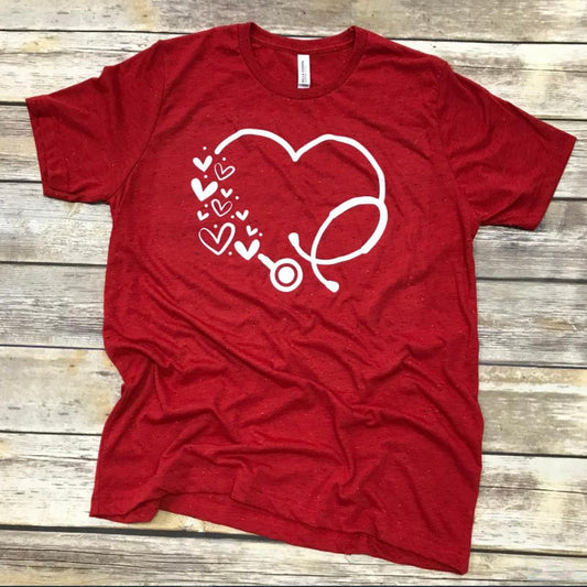 Stethoscope Heart Short Sleeve Tee
