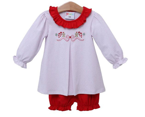 Sugarplum Embroidery Bloomer Set- Jellybean